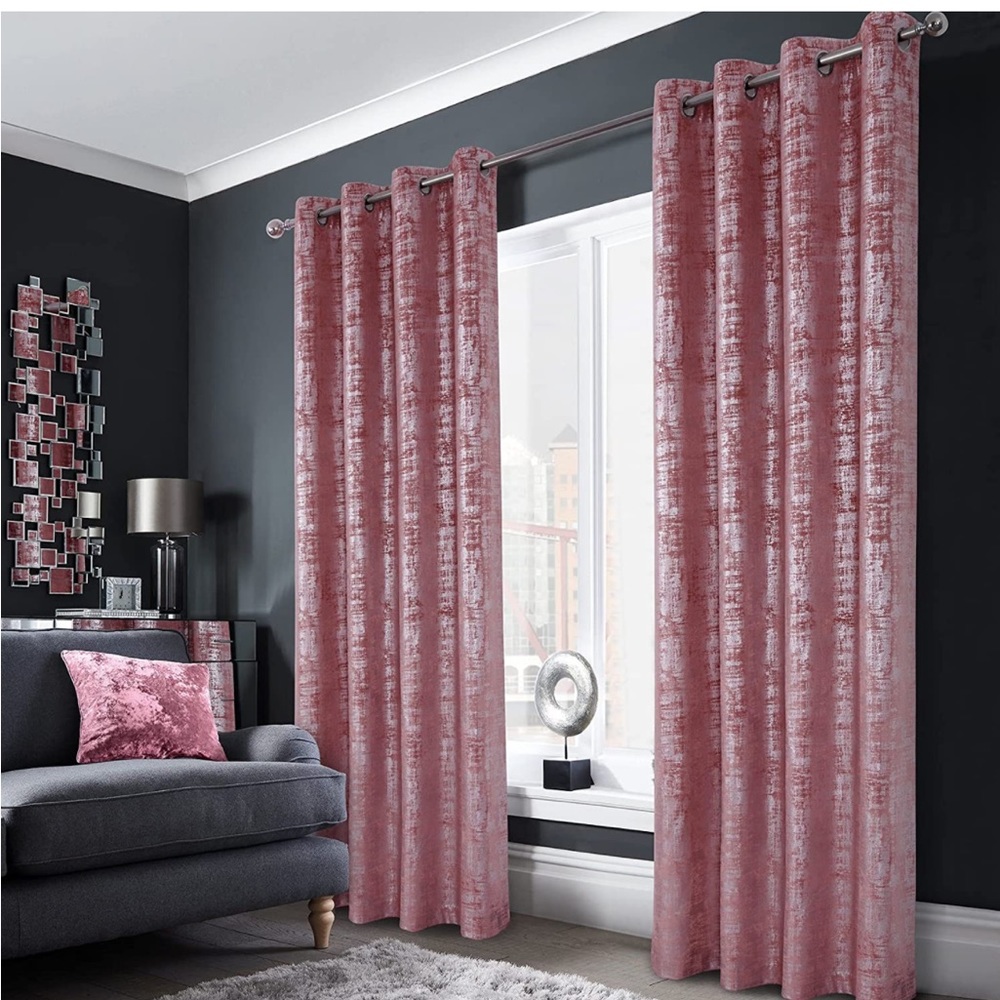 Alexandra Cole curtains - Rose / Silver / Pink